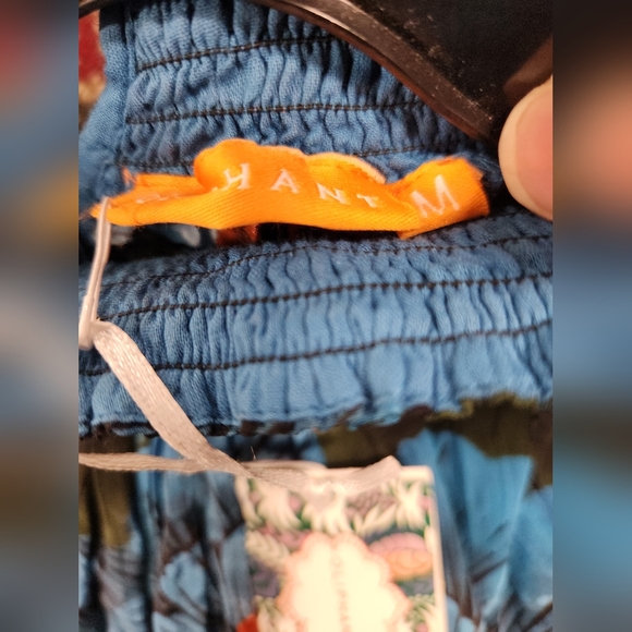 Oliphant High Neck Blouse Madrid Blue Womens Medium New - Picture 5 of 6